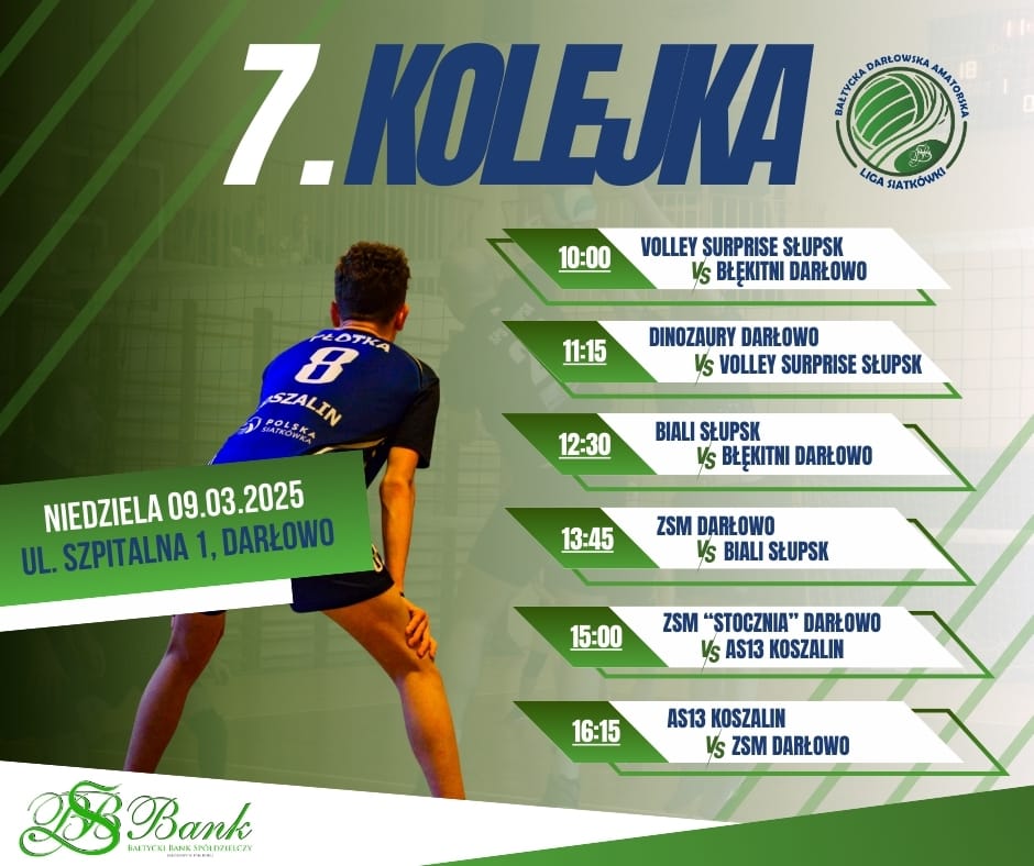 Harmonogram siatkówki, 7. kolejka, Darłowo, 09.03.2025