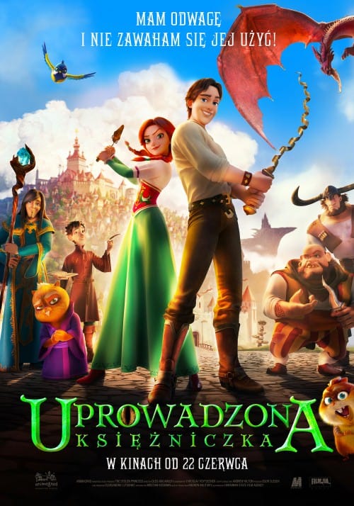 Plakat filmu 'UproWADZONA księżniczka', bohaterowie animowani