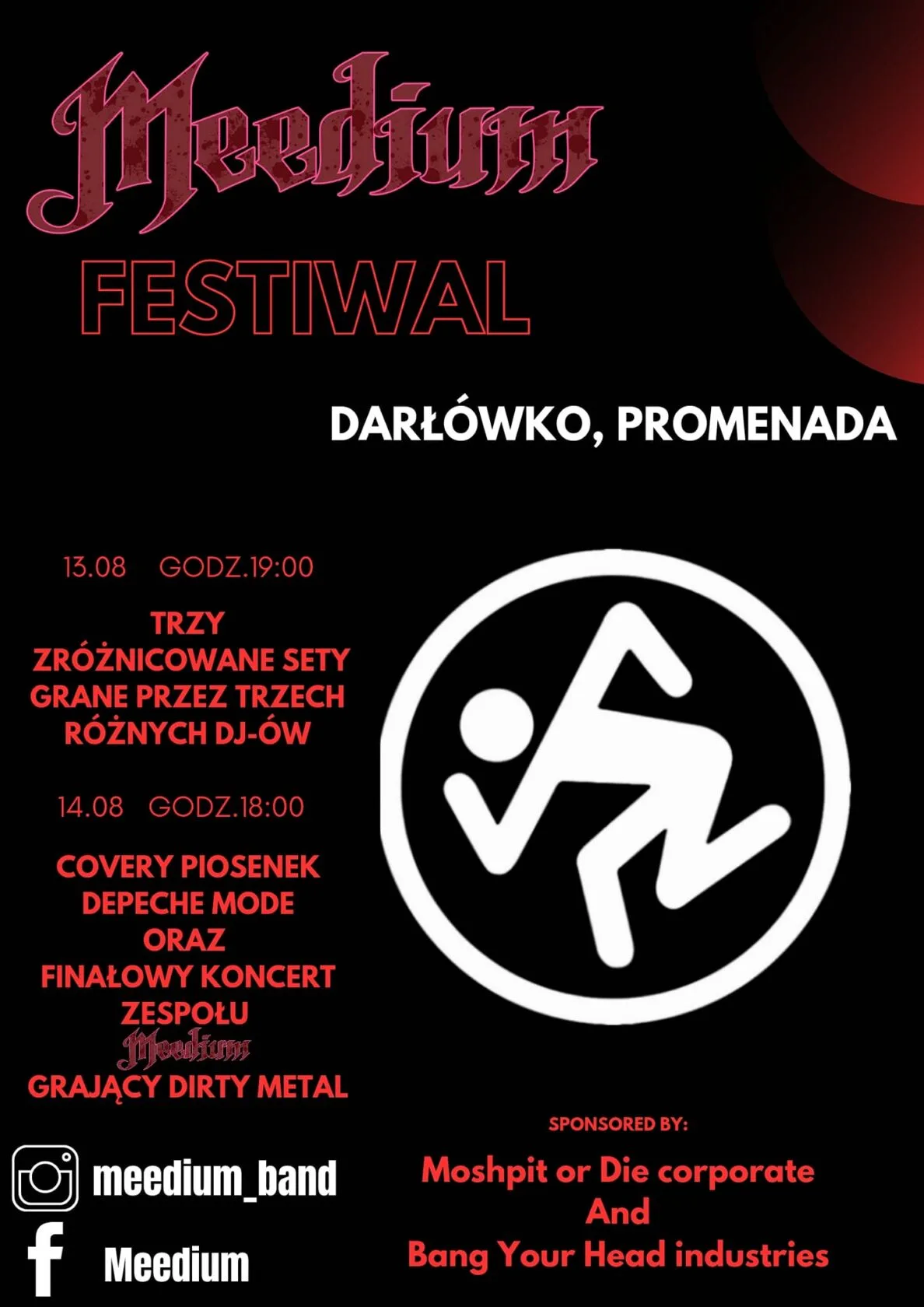 Plakat Medium Festival w Darłówku, koncerty i DJ-e